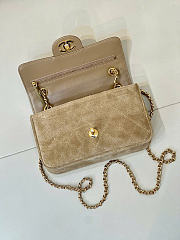 Kitlife Chanel 26A Suede Calfskin Maxi Flap Bag Beige 13x20x6cm - 5