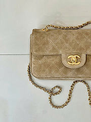 Kitlife Chanel 26A Suede Calfskin Maxi Flap Bag Beige 13x20x6cm - 3