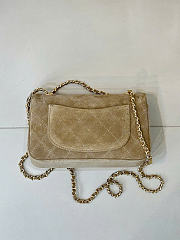 Kitlife Chanel 26A Suede Calfskin Maxi Flap Bag Beige 13x20x6cm - 2