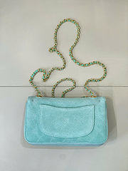 Kitlife Chanel 26A Suede Calfskin Maxi Flap Bag Blue 13x20x6cm - 5