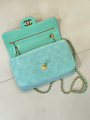 Kitlife Chanel 26A Suede Calfskin Maxi Flap Bag Blue 13x20x6cm - 3