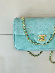 Kitlife Chanel 26A Suede Calfskin Maxi Flap Bag Blue 13x20x6cm - 2