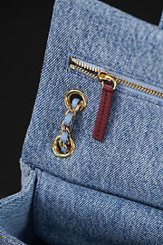 Kitlife Chanel 26A Blue Denim Maxi Flap Bag 13x20x6cm - 3