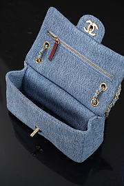 Kitlife Chanel 26A Blue Denim Maxi Flap Bag 13x20x6cm - 2