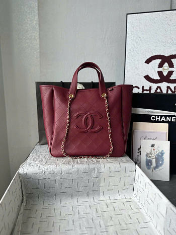 Kitlife Chanel Large Shopping Bag Burgundy AS6200 40x30x17cm