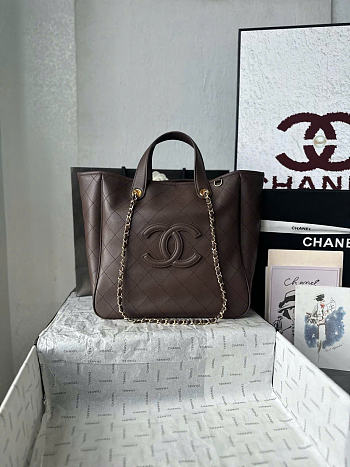 Kitlife Chanel Large Shopping Bag Dark Brown AS6200 40x30x17cm 
