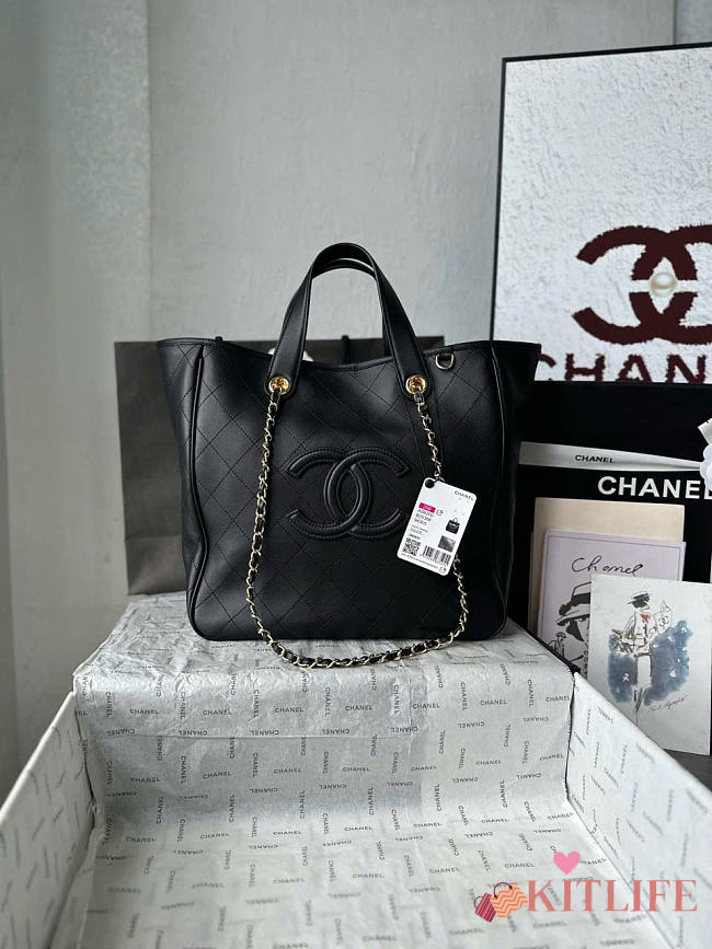 Kitlife Chanel Large Shopping Bag Black AS6200 40x30x17cm  - 1