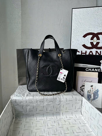 Kitlife Chanel Large Shopping Bag Black AS6200 40x30x17cm 