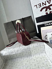 Kitlife Chanel 26B Mini Bowling Boston Bag Burgundy AS5528 20x13x9cm - 6