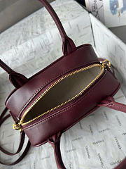 Kitlife Chanel 26B Mini Bowling Boston Bag Burgundy AS5528 20x13x9cm - 4