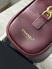 Kitlife Chanel 26B Mini Bowling Boston Bag Burgundy AS5528 20x13x9cm - 3