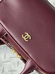Kitlife Chanel 26B Mini Bowling Boston Bag Burgundy AS5528 20x13x9cm - 2