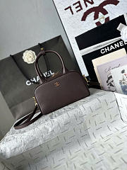 Kitlife Chanel 26B Mini Bowling Boston Bag Dark Brown AS5528 20x13x9cm - 6