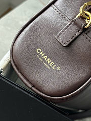 Kitlife Chanel 26B Mini Bowling Boston Bag Dark Brown AS5528 20x13x9cm - 2