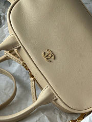 Kitlife Chanel 26B Mini Bowling Boston Bag Beige AS5528 20x13x9cm - 2