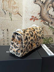 Kitlife Chanel 26A Leopard Print Tweed CF Maxi Flap Bag 32cm - 6