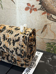 Kitlife Chanel 26A Leopard Print Tweed CF Maxi Flap Bag 32cm - 4