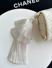 Kitlife Chanel 26A White Velvet Tassel Cylindrical Bag 12x23.5x12cm - 6