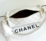 Kitlife Chanel 26A White Velvet Tassel Cylindrical Bag 12x23.5x12cm - 5