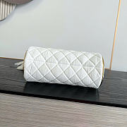 Kitlife Chanel 26A White Velvet Tassel Cylindrical Bag 12x23.5x12cm - 4