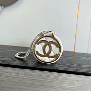 Kitlife Chanel 26A White Velvet Tassel Cylindrical Bag 12x23.5x12cm - 2