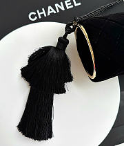 Kitlife Chanel 26A Black Velvet Tassel Cylindrical Bag 12x23.5x12cm  - 6