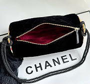 Kitlife Chanel 26A Black Velvet Tassel Cylindrical Bag 12x23.5x12cm  - 3
