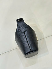 Kitlife Chanel Micro Top Handle Round Hobo Pouch Black Calfskin Gold Hardware 10x9x4cm - 5
