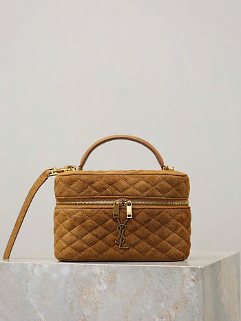 Kitlife Saint Laurent Mini Gaby Bag Brown Suede 766731 18×11×6.5cm 