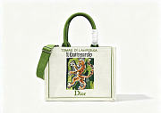 Kitlife Dior Medium Book Tote with Strap Beige Multicolor Book Cover Embroidery 36x27.5x16.5cm - 1