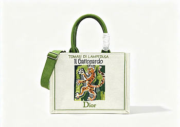 Kitlife Dior Medium Book Tote with Strap Beige Multicolor Book Cover Embroidery 36x27.5x16.5cm