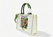 Kitlife Dior Medium Book Tote with Strap Beige Multicolor Book Cover Embroidery 36x27.5x16.5cm - 3
