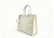 Kitlife Dior Medium Book Tote with Strap Latte Embroidered Crochet with Dior Médaillon Signature 36x27.5x16.5cm - 6