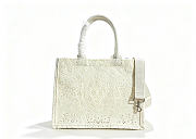 Kitlife Dior Medium Book Tote with Strap Latte Embroidered Crochet with Dior Médaillon Signature 36x27.5x16.5cm - 2