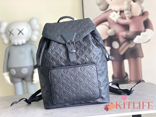 Kitlife Louis Vuitton Montsouris Black Taurillon Monogram Leather M23127 32x40x19cm - 1