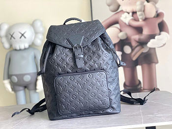 Kitlife Louis Vuitton Montsouris Black Taurillon Monogram Leather M23127 32x40x19cm