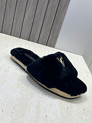 Kitlife Louis Vuitton Women's Shearling Slides Black - 2