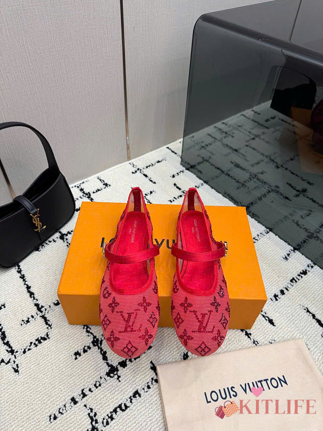 Kitlife Louis Vuitton Romy Ballet Flats Red - 1