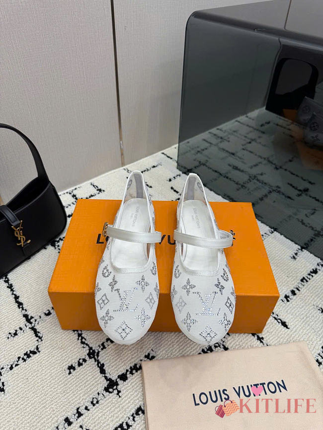 Kitlife Louis Vuitton Romy Ballet Flats White - 1