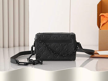 Kitlife Louis Vuitton Mini Soft Trunk Bag Black Taurillon Leather M55702 18.5x13x8cm