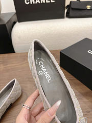 Kitlife Chanel Classic Ballet Flats Shoes Gray Denim - 5
