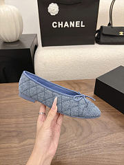 Kitlife Chanel Classic Ballet Flats Shoes Light Blue Denim - 6