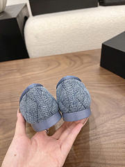 Kitlife Chanel Classic Ballet Flats Shoes Light Blue Denim - 5