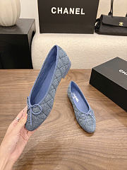 Kitlife Chanel Classic Ballet Flats Shoes Light Blue Denim - 4