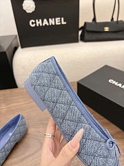 Kitlife Chanel Classic Ballet Flats Shoes Light Blue Denim - 2
