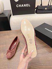 Kitlife Chanel Classic Ballet Flats Shoes Light Red Denim - 6