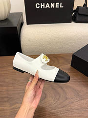 Kitlife Chanel 26B Button Mary Janes Shoes White & Black - 6