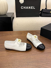 Kitlife Chanel 26B Button Mary Janes Shoes White & Black - 2