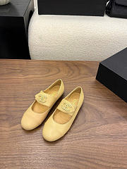 Kitlife Chanel 26B Button Mary Janes Shoes Beige - 1