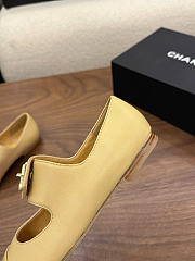 Kitlife Chanel 26B Button Mary Janes Shoes Beige - 4